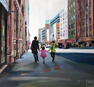 Street in New York | Malerei von Künstlerin Simone Westphal, Acryl auf Leinwand