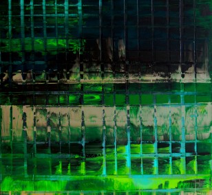 Grüne ARMA | Malerei von Lali Torma | Acryl auf Leinwand, abstrakt