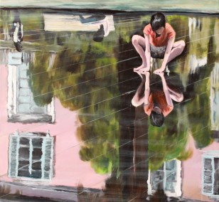 Die Berührung | Malerei von Künstlerin Simone Westphal, Acryl auf Leinwand