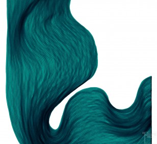 Sea Green  | Lali Torma | Zeichnung | Kalligraphietusche auf Papier