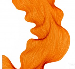 Bubbly Orange | Lali Torma | Zeichnung | Kalligraphie Tinte auf Papier