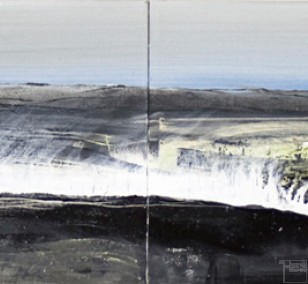 Malerei Mont Blanc | Künstler Marek Schovanek | Mixed Media auf Leinwand, Panorama